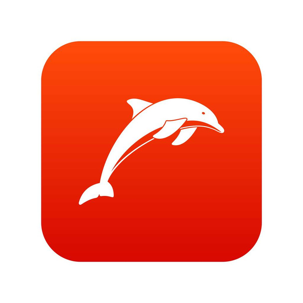 Dolphin icon digital red - Vektor, kép