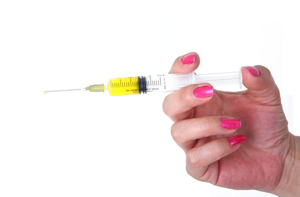 isolated syringe in white background - Zdjęcie, obraz