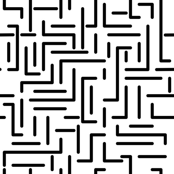 Seamless labyrinth pattern. Memphis group style - Vector, Image