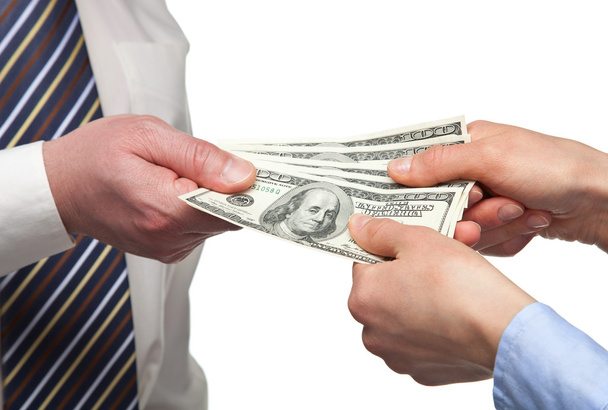 Human hands exchanging money - Zdjęcie, obraz