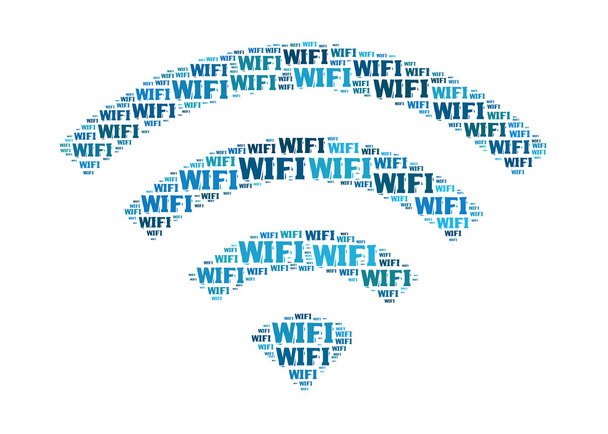 WiFi-text grafiky a uspořádání koncepce - Fotografie, Obrázek