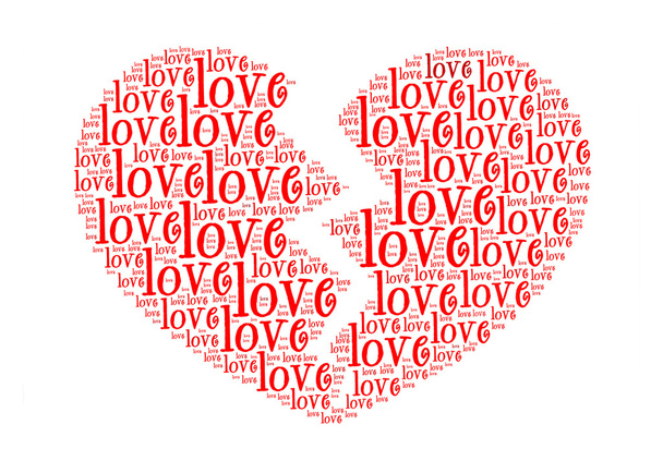 Amor texto no amor quebrado símbolo-texto gráficos e arranjo co
 - Foto, Imagem