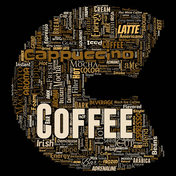 Kaffee-Wortwolke - Vektor, Bild