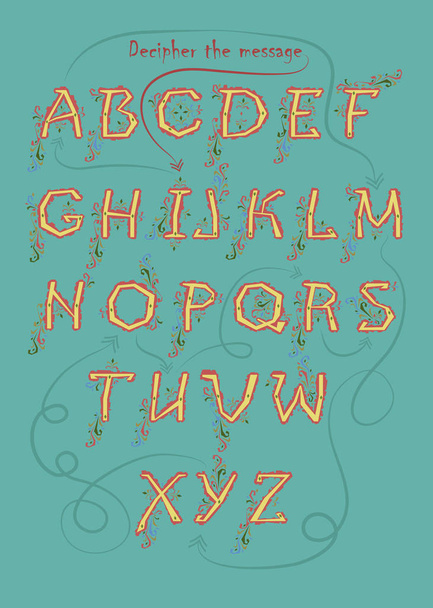 Alphabet with encrypted message - I am yours - Vector, Image