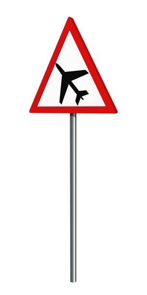Німецький дорожній знак: повітряного руху, ізольовані на білому - Фото, зображення