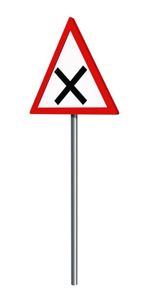 deutsches Verkehrszeichen: Kreuzung, isoliert auf weiß - Foto, Bild