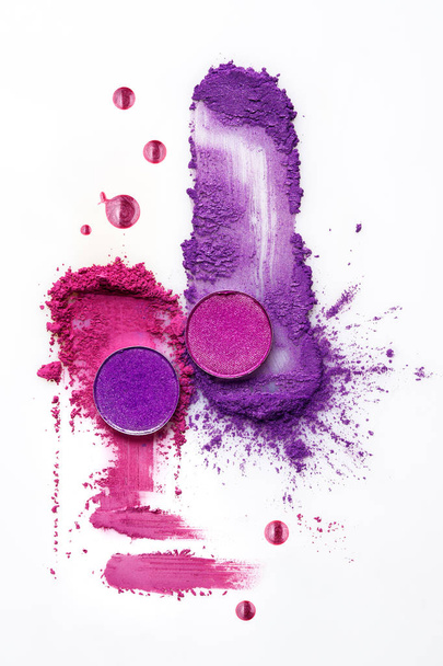 Cosmetic swatch. Creative concept photo of cosmetics swatches on white background. - Foto, Imagem
