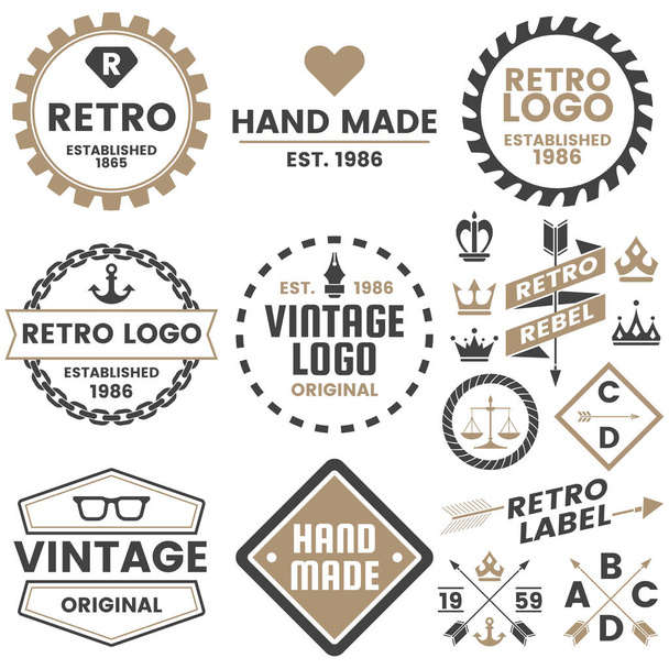Vintage Retro vektör Logo afiş, poster, afiş için - Vektör, Görsel