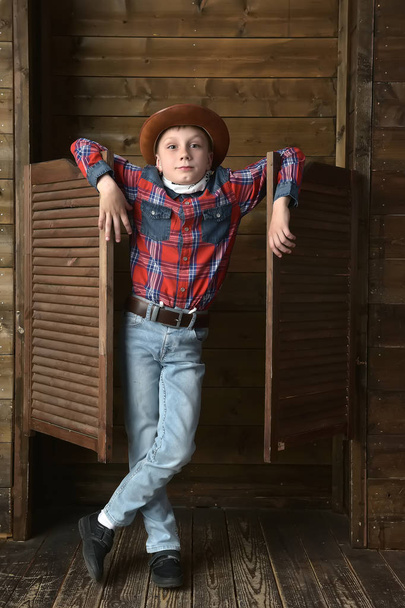 boy in cowboy hat - Fotoğraf, Görsel