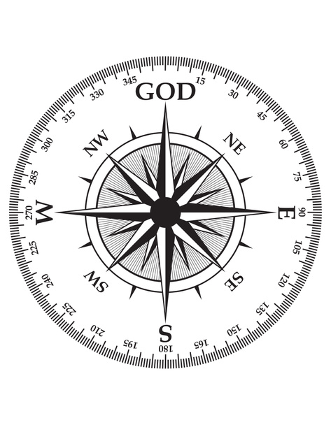 Чорний компас на білому. Ілюстрація
 - Фото, зображення