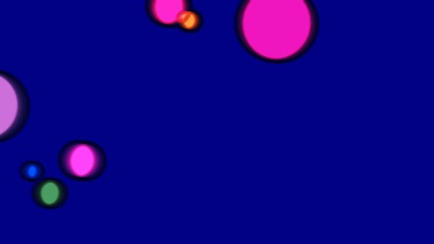 Abstrakti animoitu koostumus, jossa on suuret värilliset ympyrät tummansinisellä taustatietokoneella
 - Materiaali, video