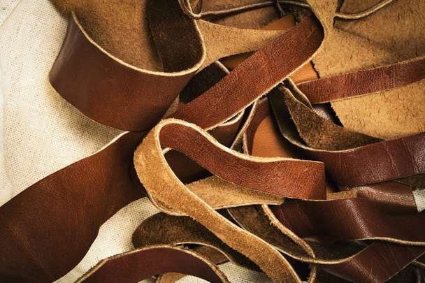 many leather straps of different colors - Photo, image