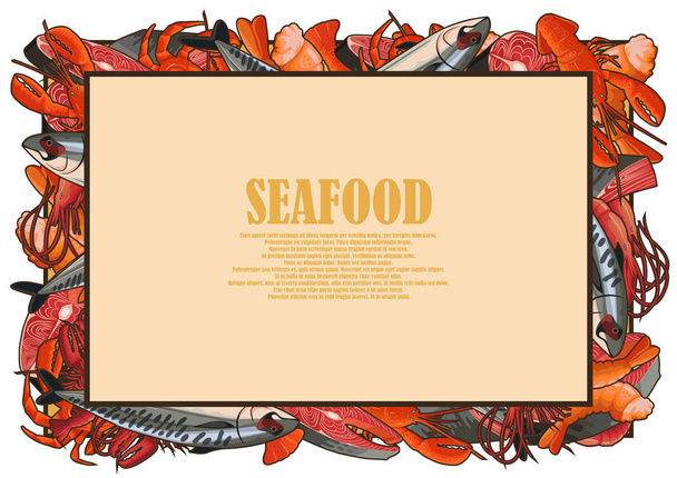 Каркас из свежих морепродуктов
 - Вектор,изображение