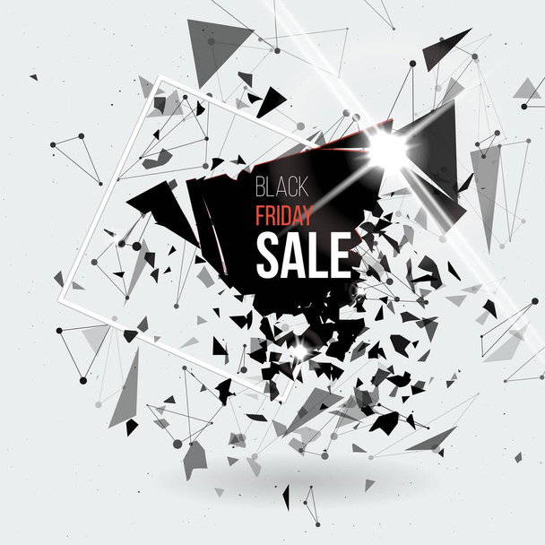 Abstract explosion background. Black friday poster. Card template. Big sale. - Vector, Image