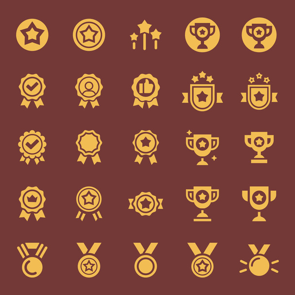 Conjunto de iconos de línea vectorial de premios y premios
 - Vector, imagen