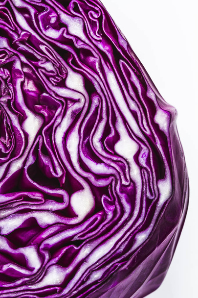Close up of purple red cabbage head - Photo, image