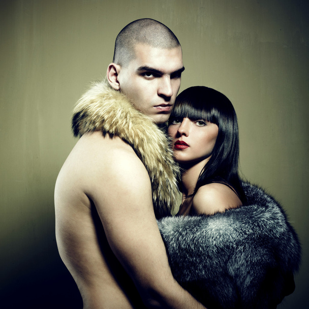 Young attractive couple. Handsome man and sexy woman - Foto, Imagen