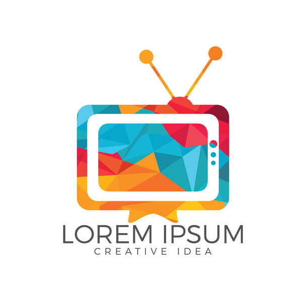 Logo média TV design. Modèle de logo de service de télévision
. - Vecteur, image