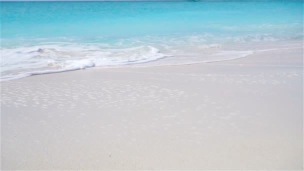 完璧な青緑色の水と白い砂浜のビーチ - 映像、動画