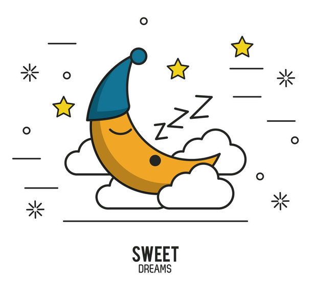 Όνειρα γλυκά και καλό ύπνο infographic - Διάνυσμα, εικόνα