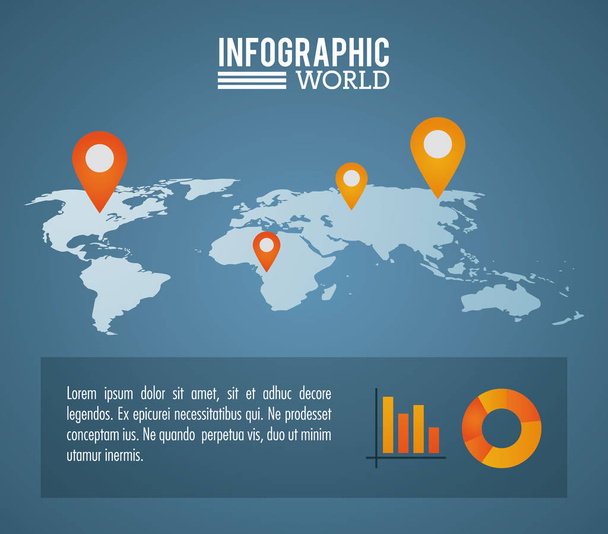 Earth world infographic - Vektor, kép