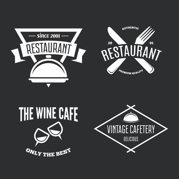 Set of Restaurant Shop Design Element in Vintage Style for Logotype, Label, Badge and other design. - Vetor, Imagem