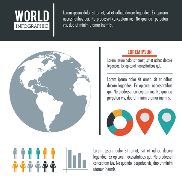地球世界のインフォ グラフィックの人口 - ベクター画像