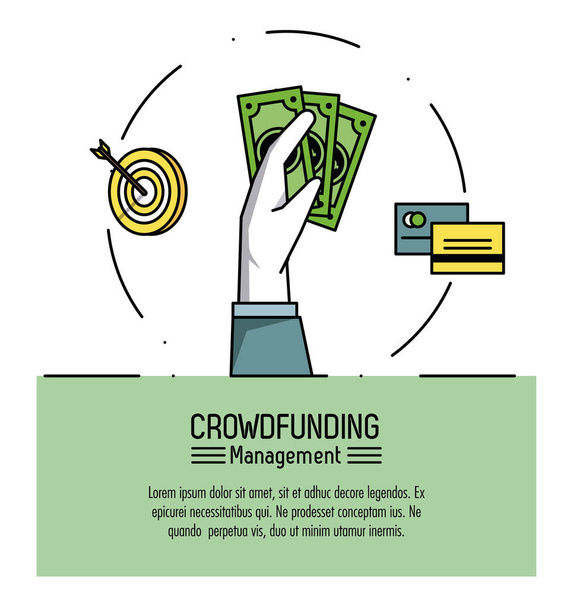 Infográfico de gestão de Crowfunding
 - Vetor, Imagem