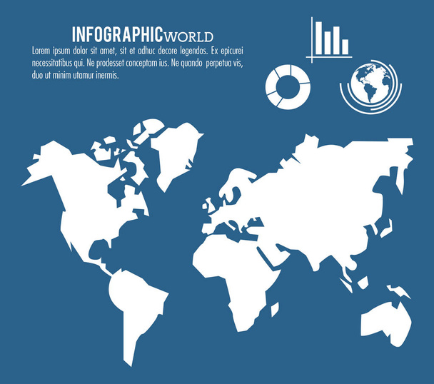 Infografía del mundo terrestre
 - Vector, imagen