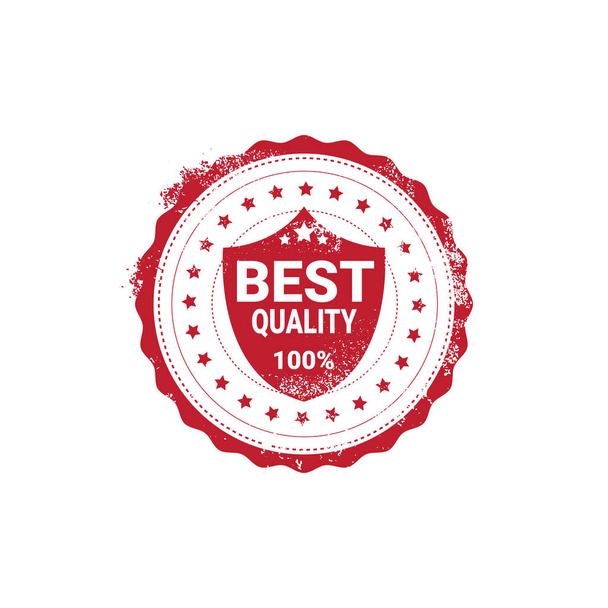 Best Quality Sticker Red Grunge Stamp Isolated Badge Icon - Vector, imagen