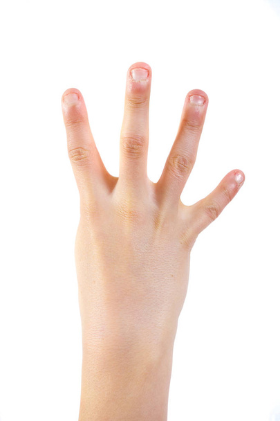 Καυκάσιος εφηβικό αγόρι κοντινό πλάνο των χεριών - Φωτογραφία, εικόνα