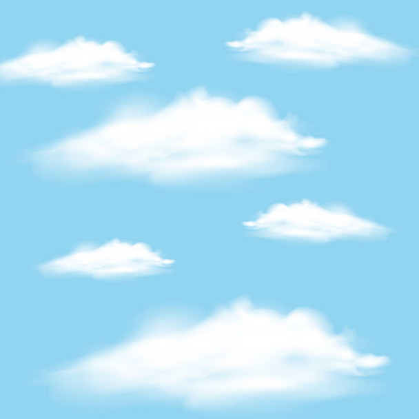 浮かぶ雲と空の背景 - ベクター画像