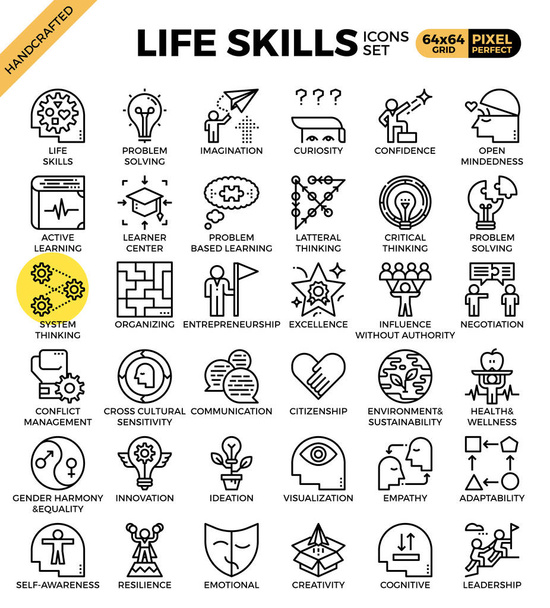 Life skills concept icons - Vector, Image
