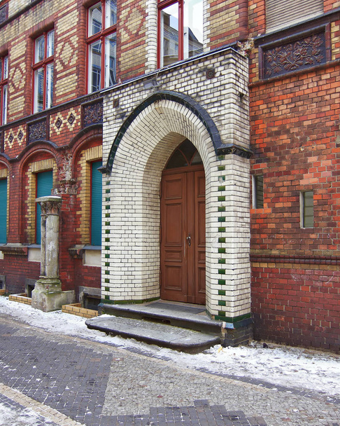 Berlin Germany, vintage colorful house entrance arched door - Photo, Image