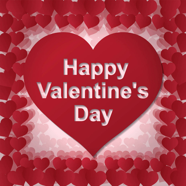 Happy Valentines Day Card, vector illustration - Vector, imagen