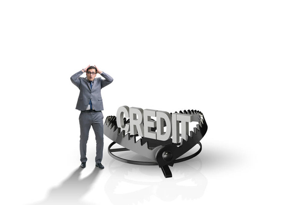 Empresario cayendo en la trampa del crédito de préstamo - Foto, Imagen