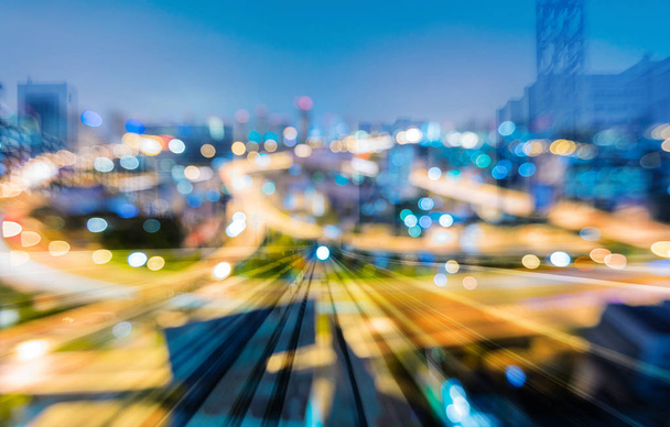 Поїзд тунель подвійний експозиції розмитий боке світлий міський пейзаж в центрі міста, абстрактний фон
 - Фото, зображення