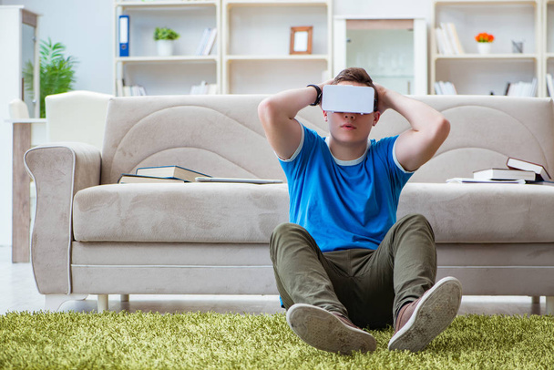 Young man with virtual glasses - Photo, Image