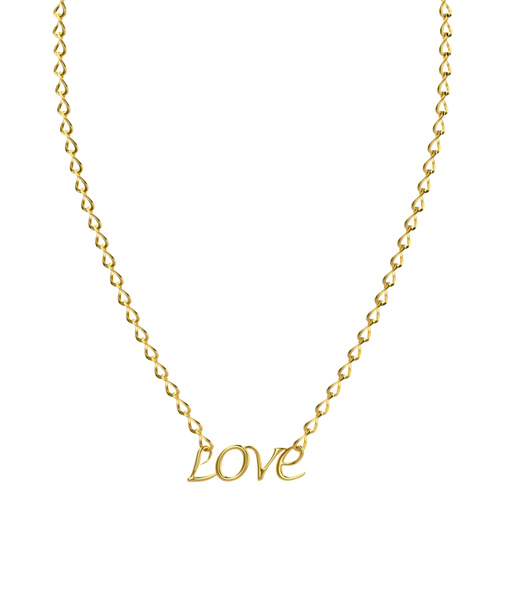 Gouden ketting met woord Love - Foto, afbeelding