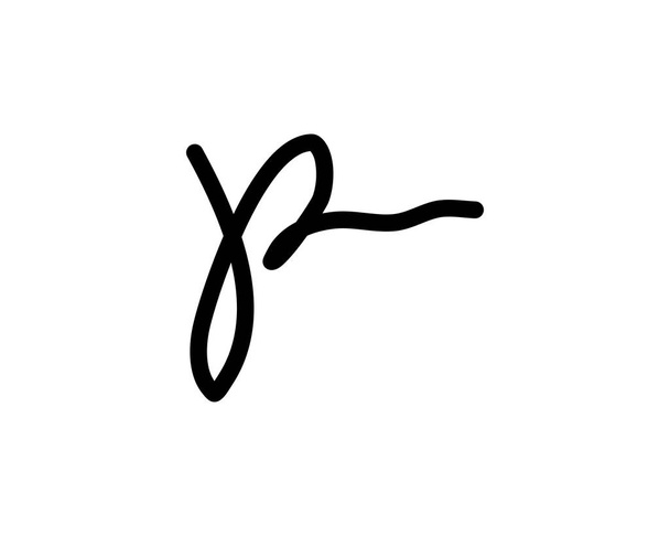 p letter signature logo - Vector, Image