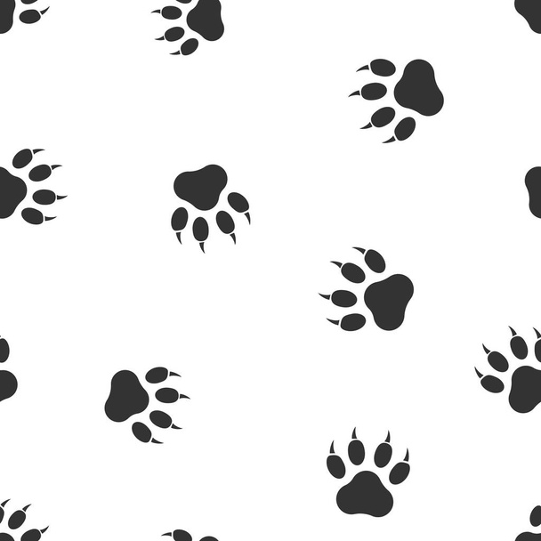 Paw print icon seamless pattern background. Business flat vector - Vector, Image