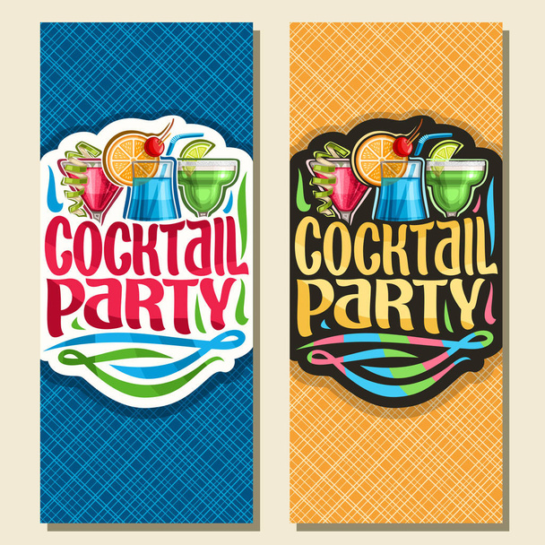 Vector vertical banners for Cocktail Party - Vector, Image