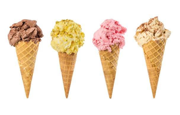 Set of ice cream in waffle cone - Photo, Image