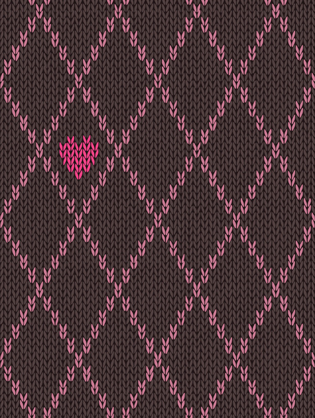 Style Seamless Pink Brown Color Knitted Pattern - Vektor, obrázek