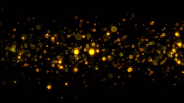 Abstracte fonkelende deeltjes. 3D rendering gouden achtergrond - Video