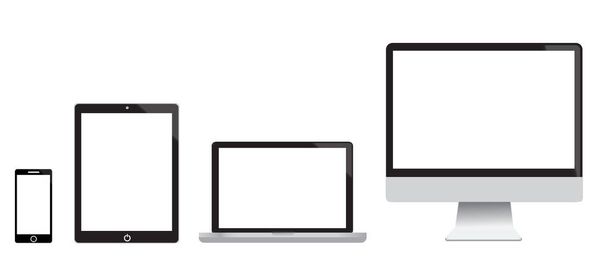 Set di monitor realistici per computer, laptop, tablet e pho mobile
 - Vettoriali, immagini