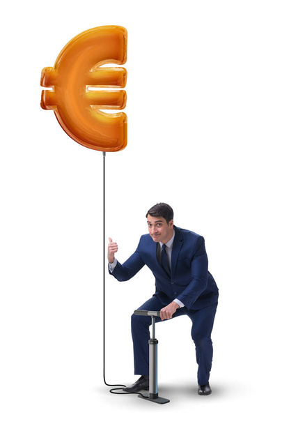 İşadamı pompalama euro oturum iş kavramı - Fotoğraf, Görsel