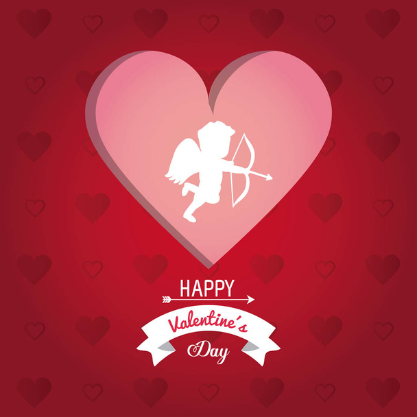 Gelukkige Valentijnskaart - Vector, afbeelding