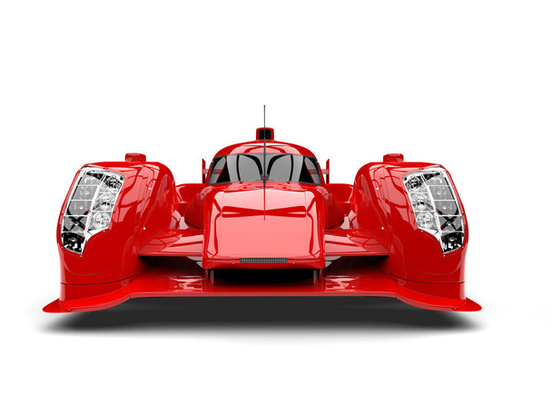 Scarlet punainen kilpa super auto - edessä näkymä
 - Valokuva, kuva