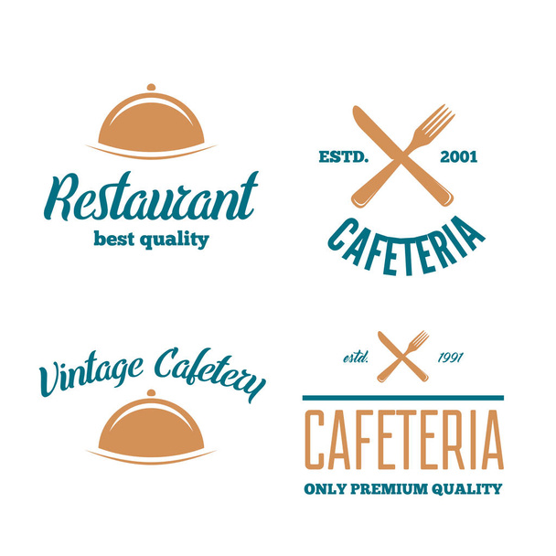Designelemente für Restaurants im Vintage-Stil für Logo, Etikett, Abzeichen und anderes Design. - Vektor, Bild